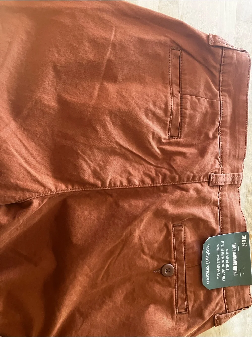 NWT JCPenney Men's Chinos in Rust-Burnt Orange